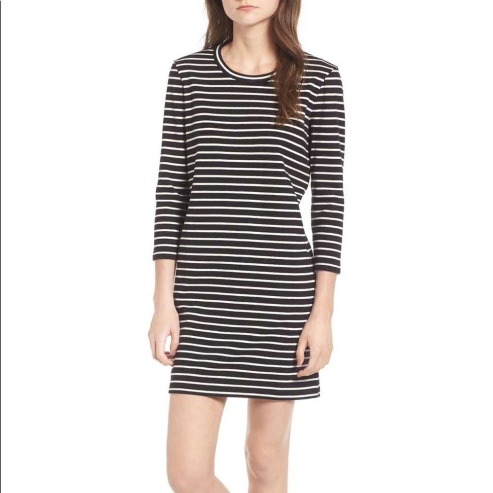 Madewell Striped Knit Shift Dress Long Sleeve